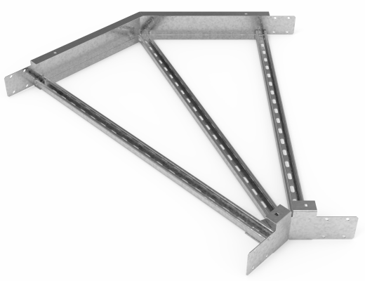 Кабельрост угловой  с R=100 мм 45 горизонтальный РУ145Г.1000.200.100.3.1